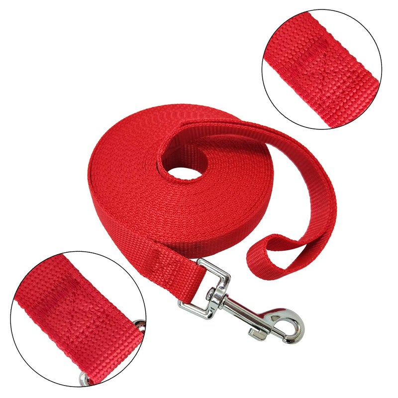 MANDAO Nylon Training Dog Leash for Small Medium Large Dogs, 15ft 20ft 30ft 50ft Long Leash Dog/Puppy Lead for Obedience Recall Training, Camping (20ft, Red) - Image 2